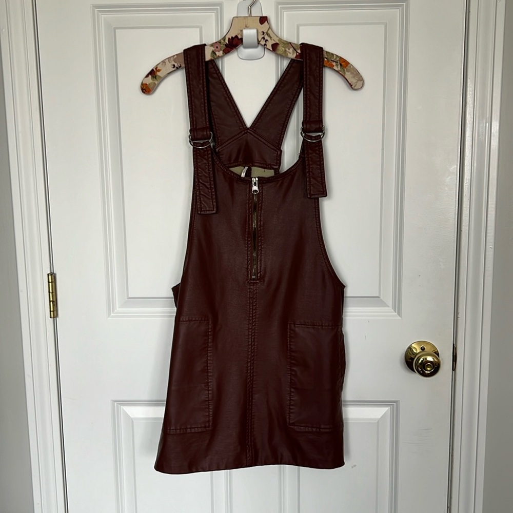 Free people brown faux leather dress